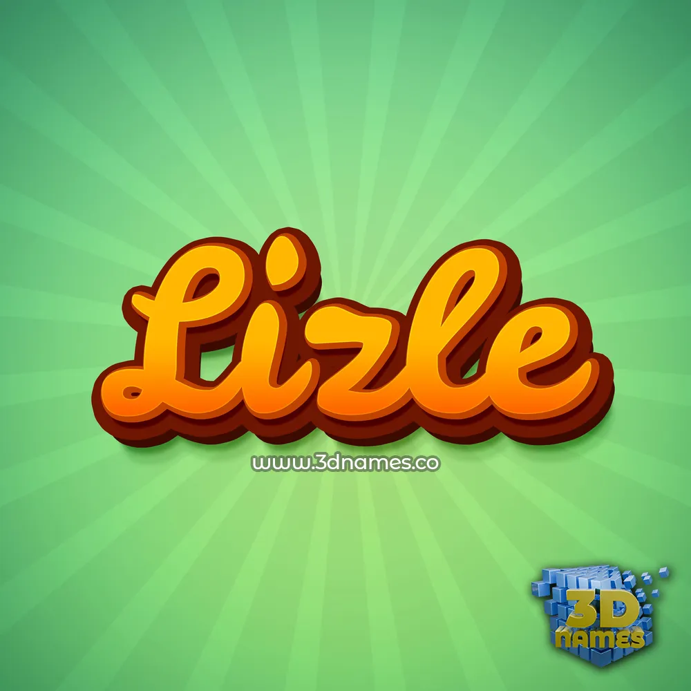 lizle in Green Rays style - 3D name wallpaper