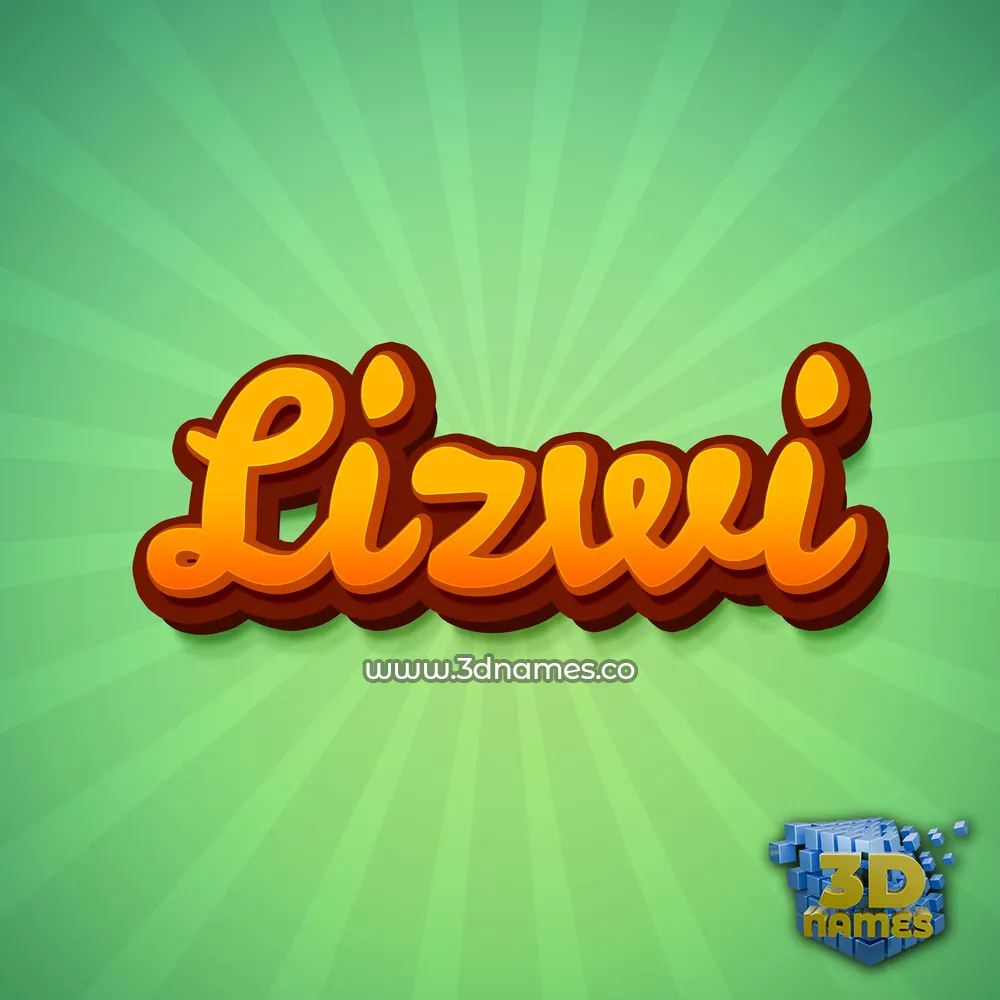 lizwi in Green Rays style - 3D name wallpaper