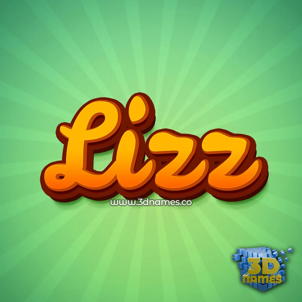 lizz in Green Rays style - 3D name wallpaper