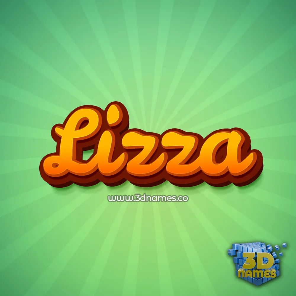 lizza in Green Rays style - 3D name wallpaper