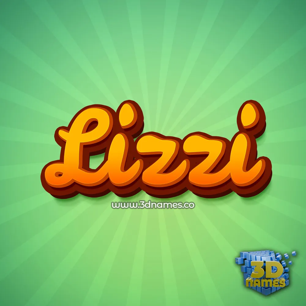 lizzi in Green Rays style - 3D name wallpaper