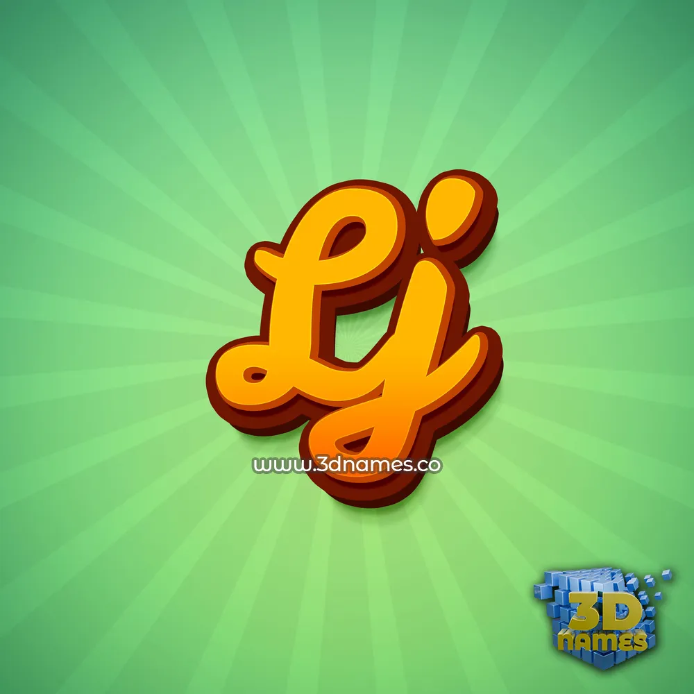 lj in Green Rays style - 3D name wallpaper