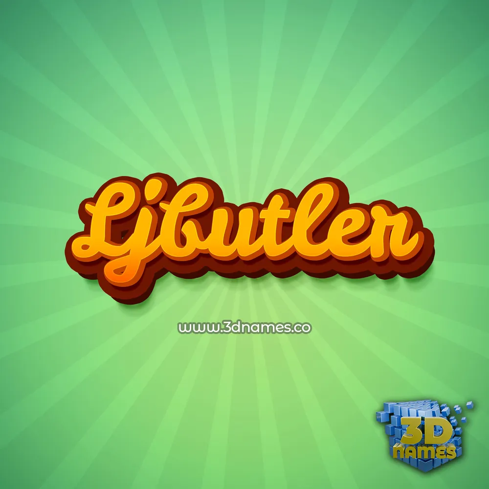 ljbutler in Green Rays style - 3D name wallpaper