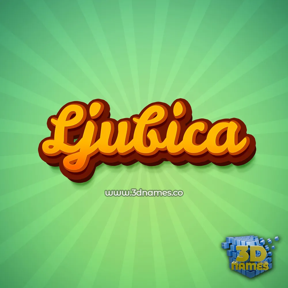 ljubica in Green Rays style - 3D name wallpaper