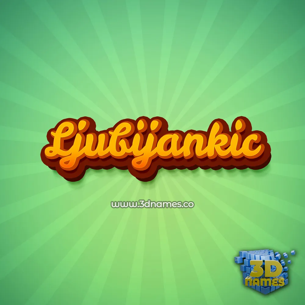 ljubijankic in Green Rays style - 3D name wallpaper