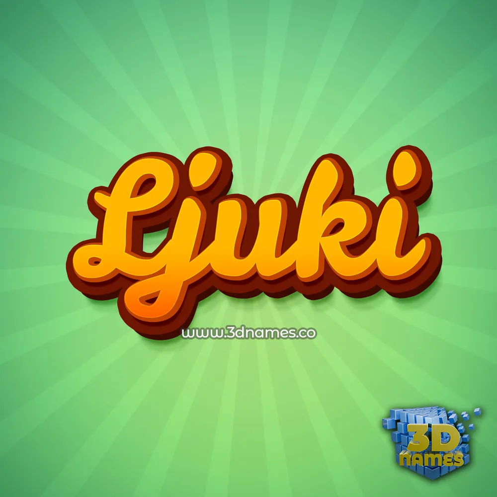 ljuki in Green Rays style - 3D name wallpaper