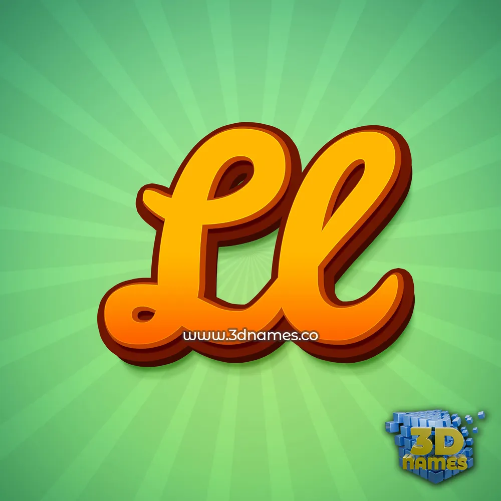 ll in Green Rays style - 3D name wallpaper