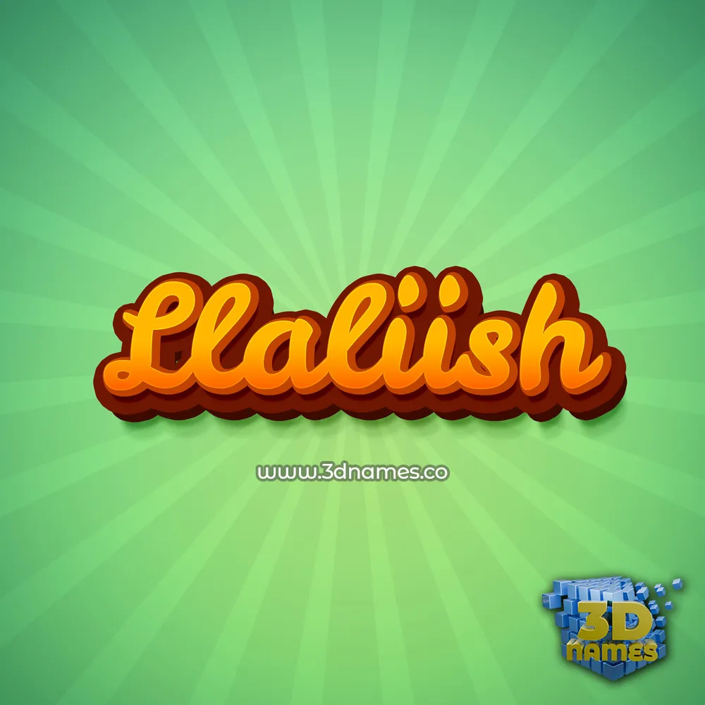 llaliish in Green Rays style - 3D name wallpaper