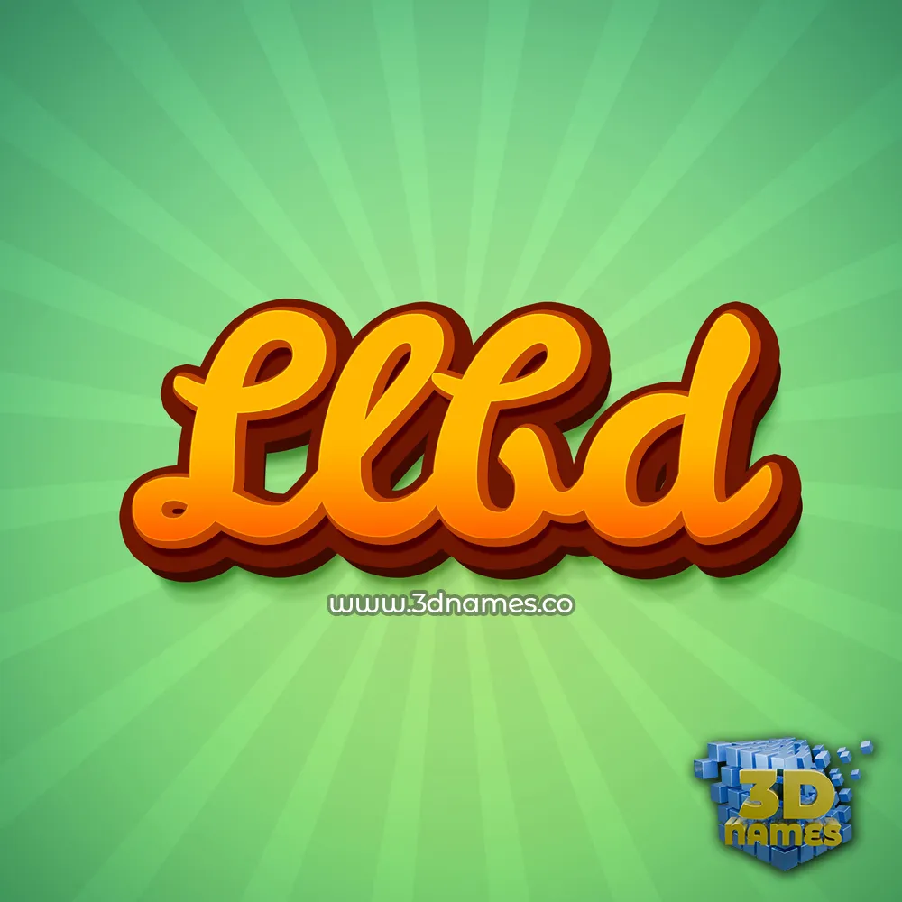 llbd in Green Rays style - 3D name wallpaper