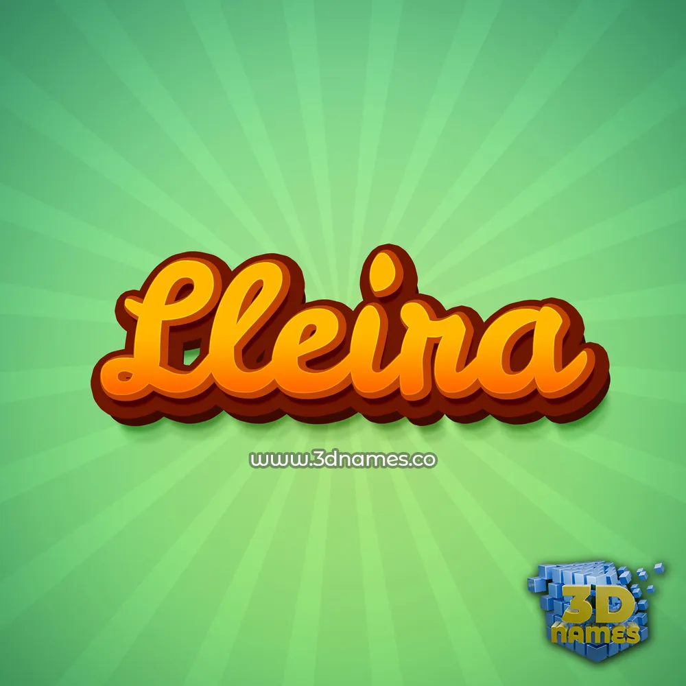 lleira in Green Rays style - 3D name wallpaper