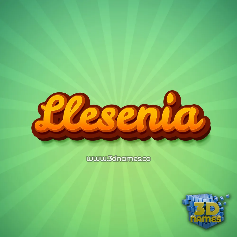 llesenia in Green Rays style - 3D name wallpaper