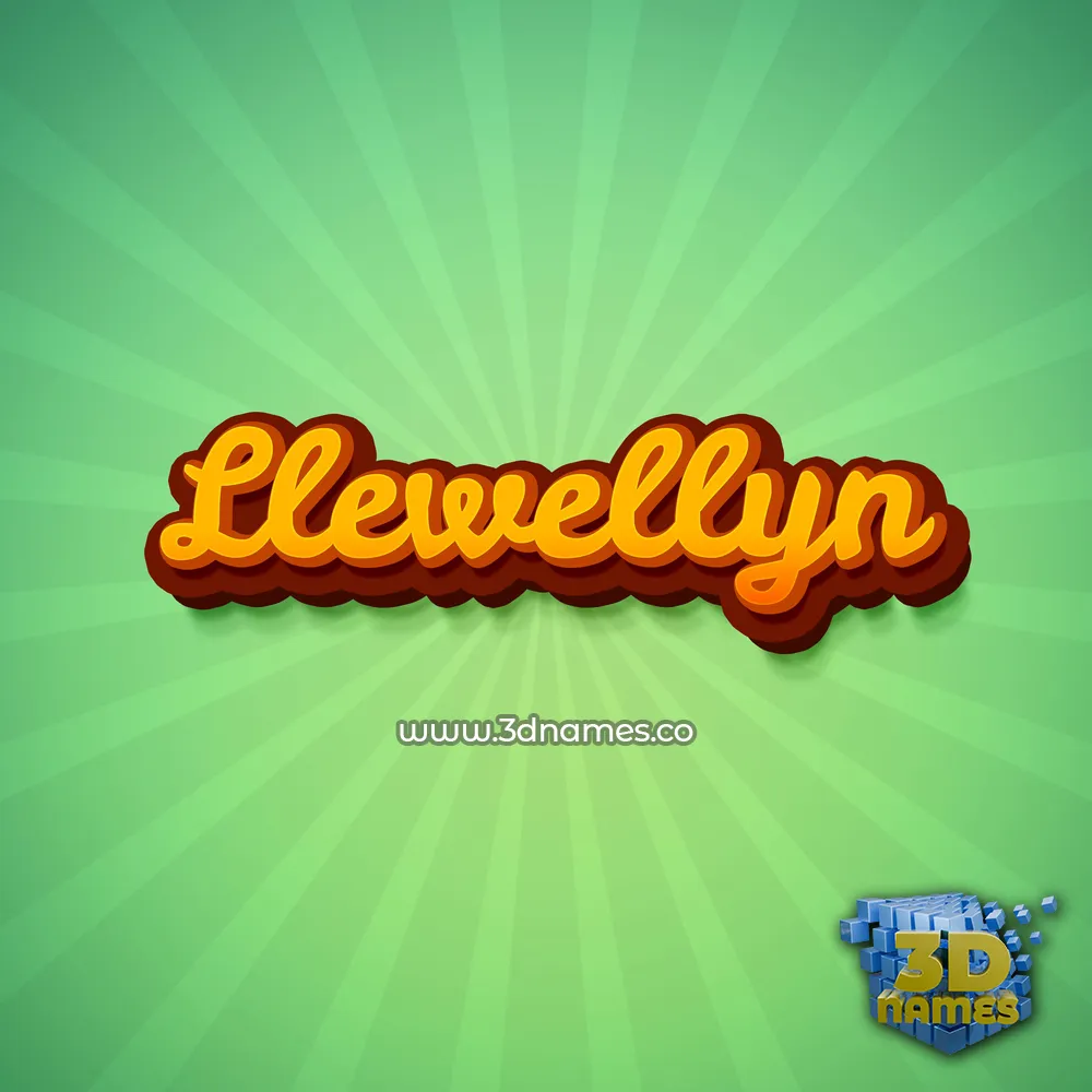 llewellyn in Green Rays style - 3D name wallpaper