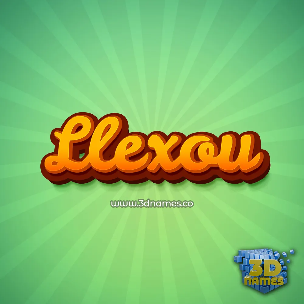 llexou in Green Rays style - 3D name wallpaper