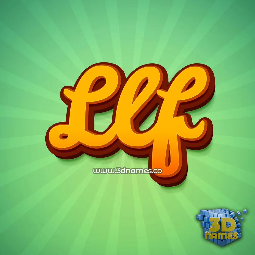 llf in Green Rays style - 3D name wallpaper