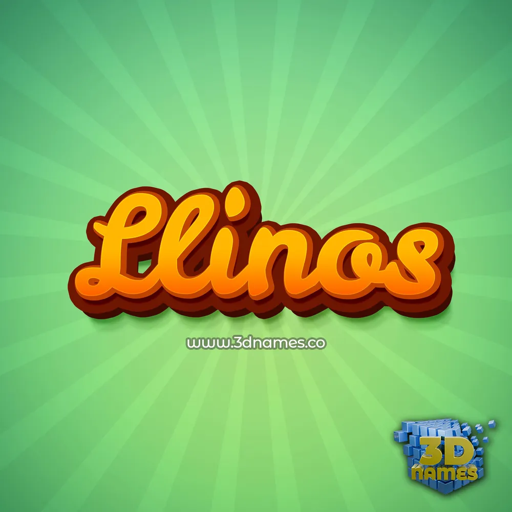 llinos in Green Rays style - 3D name wallpaper