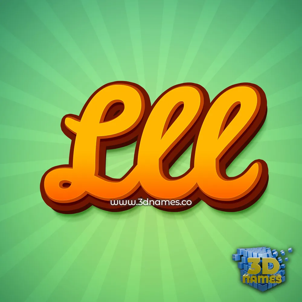 lll in Green Rays style - 3D name wallpaper