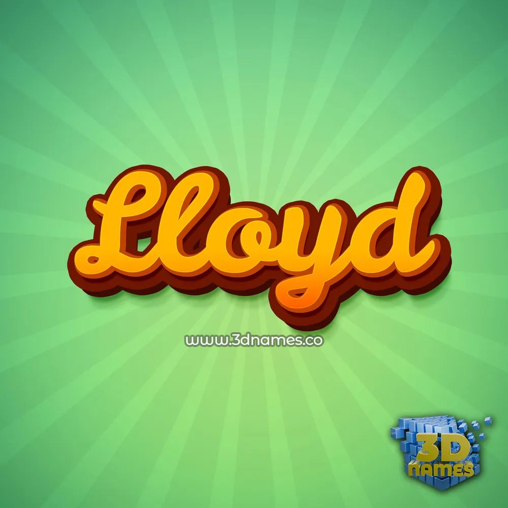 lloyd in Green Rays style - 3D name wallpaper