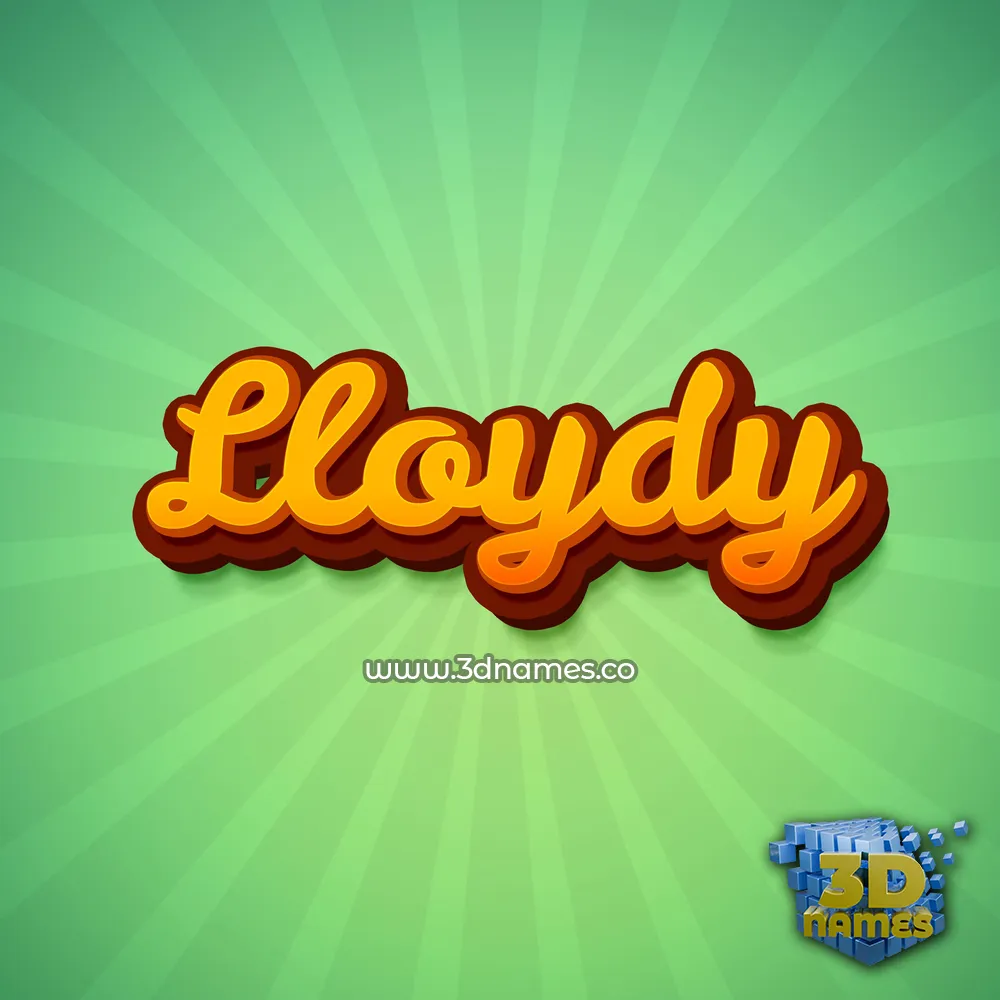 lloydy in Green Rays style - 3D name wallpaper
