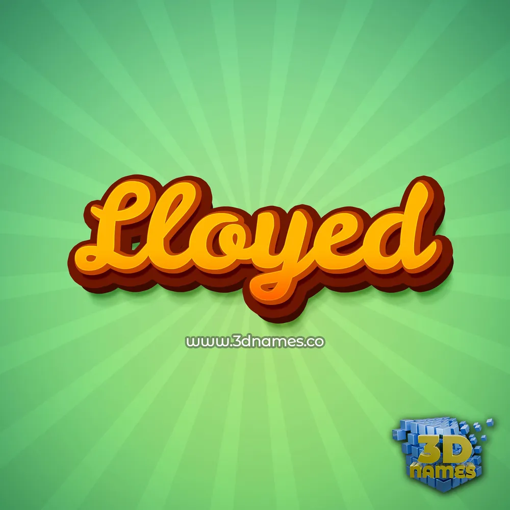 lloyed in Green Rays style - 3D name wallpaper