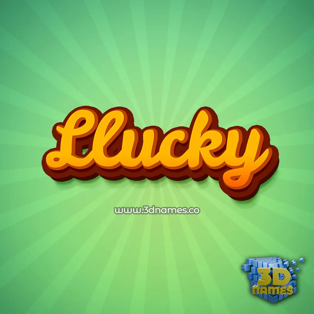 llucky in Green Rays style - 3D name wallpaper