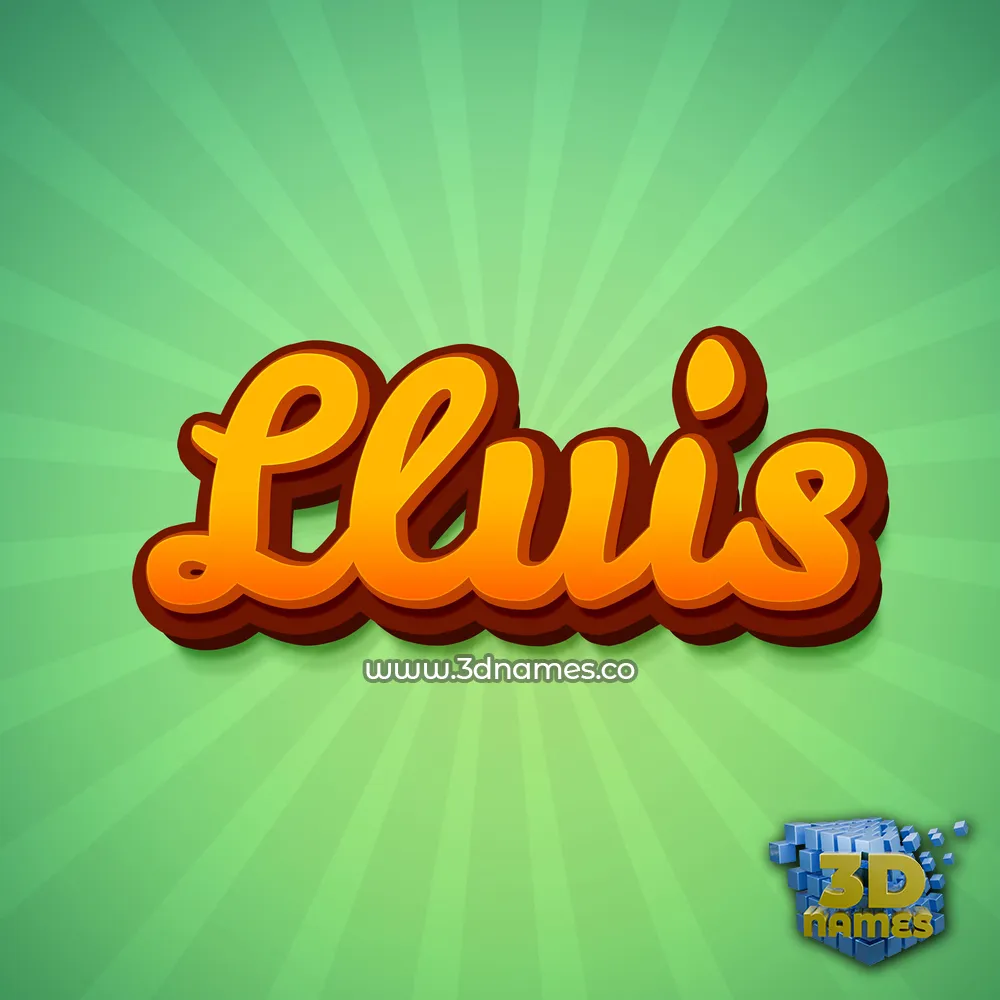 lluis in Green Rays style - 3D name wallpaper