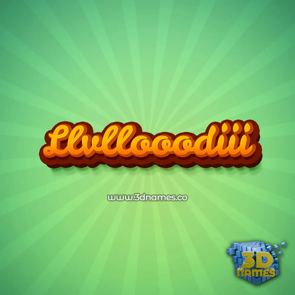 llvllooodiii in Green Rays style - 3D name wallpaper