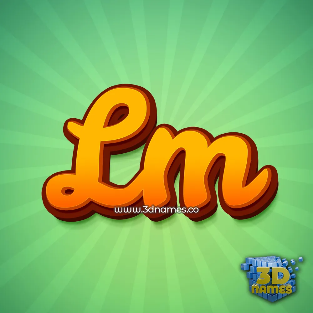 lm in Green Rays style - 3D name wallpaper