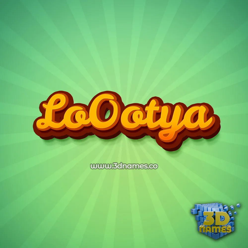 lo0otya in Green Rays style - 3D name wallpaper