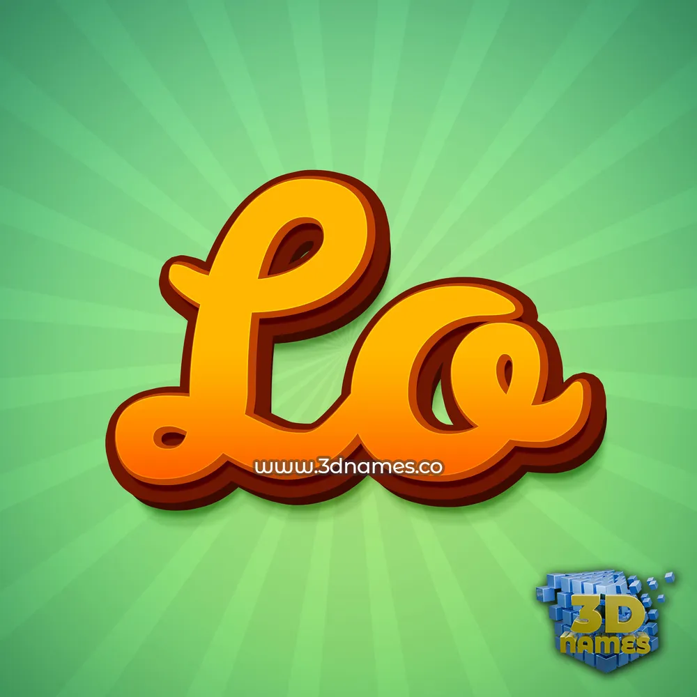 lo in Green Rays style - 3D name wallpaper