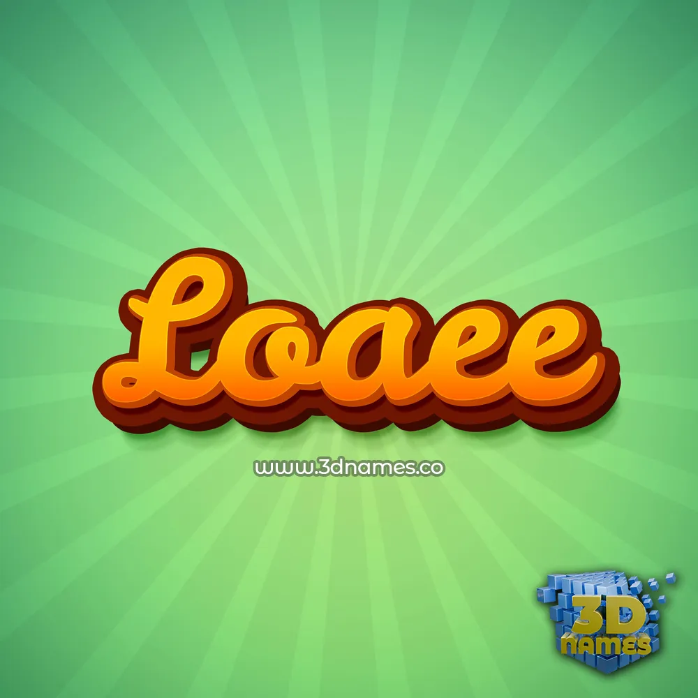 loaee in Green Rays style - 3D name wallpaper
