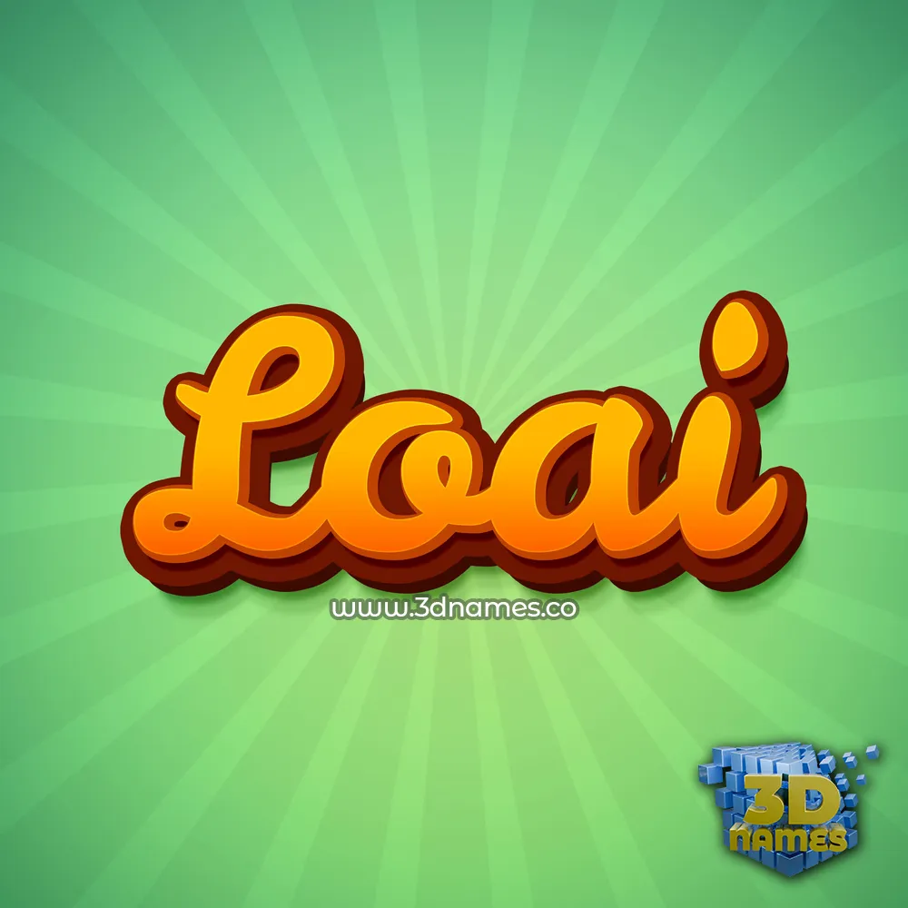 loai in Green Rays style - 3D name wallpaper