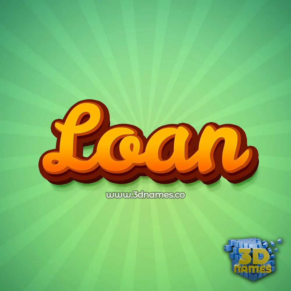 loan in Green Rays style - 3D name wallpaper