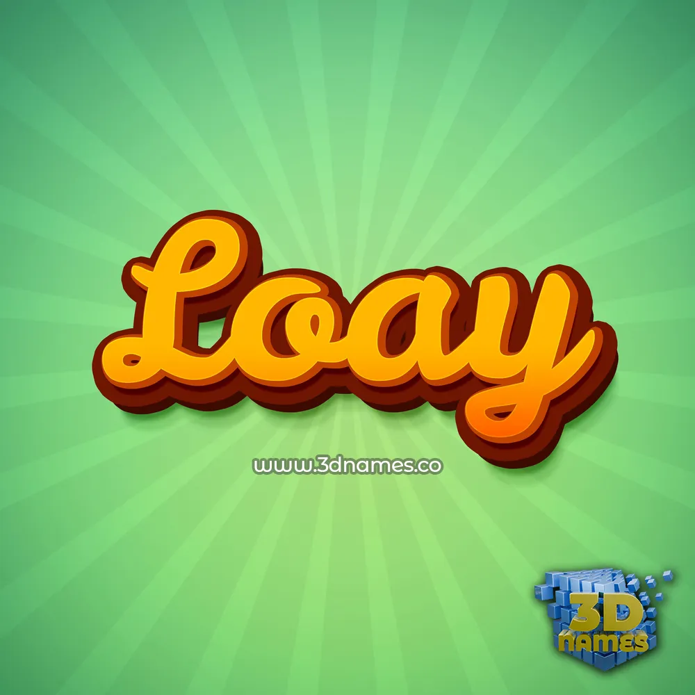 loay in Green Rays style - 3D name wallpaper