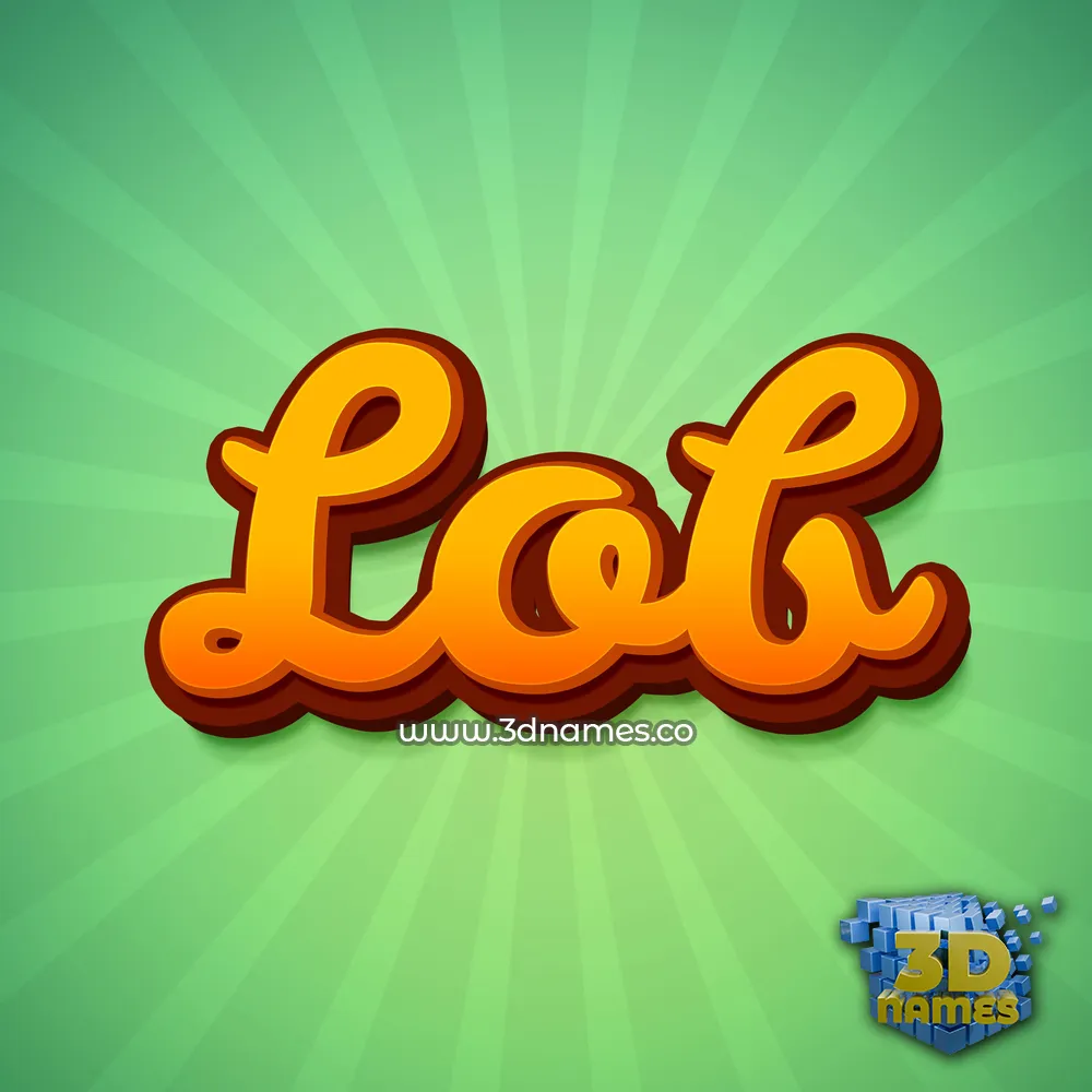 lob in Green Rays style - 3D name wallpaper