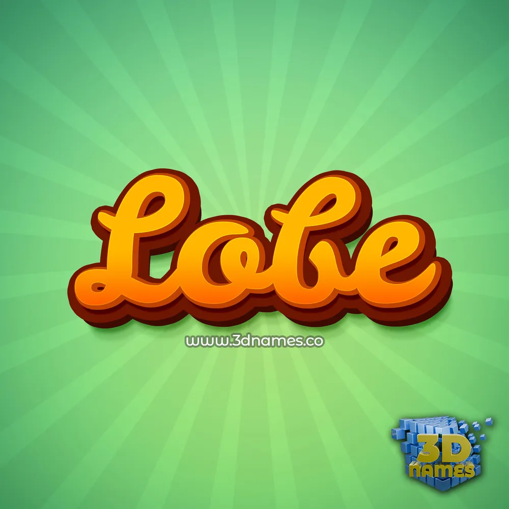 lobe in Green Rays style - 3D name wallpaper