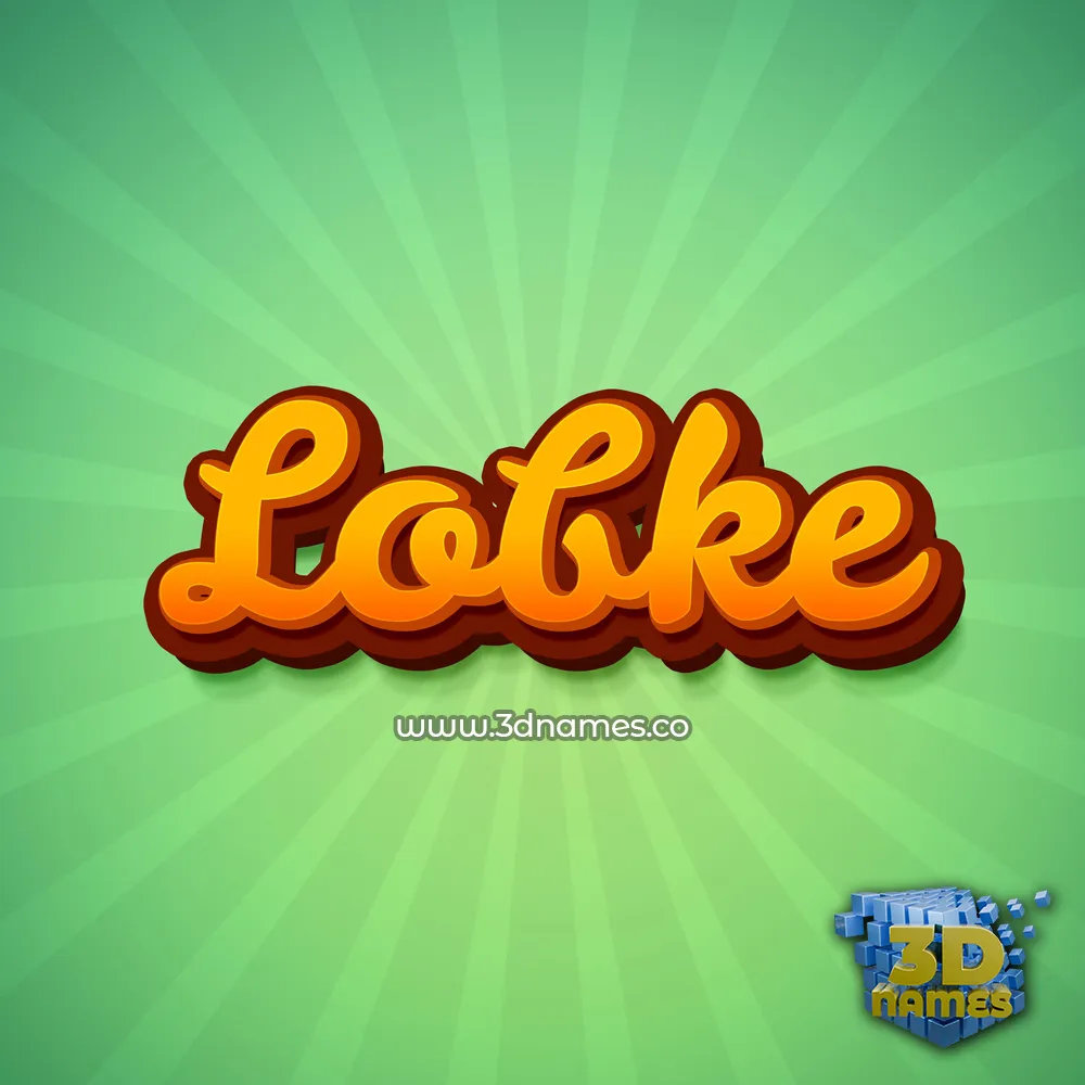 lobke in Green Rays style - 3D name wallpaper