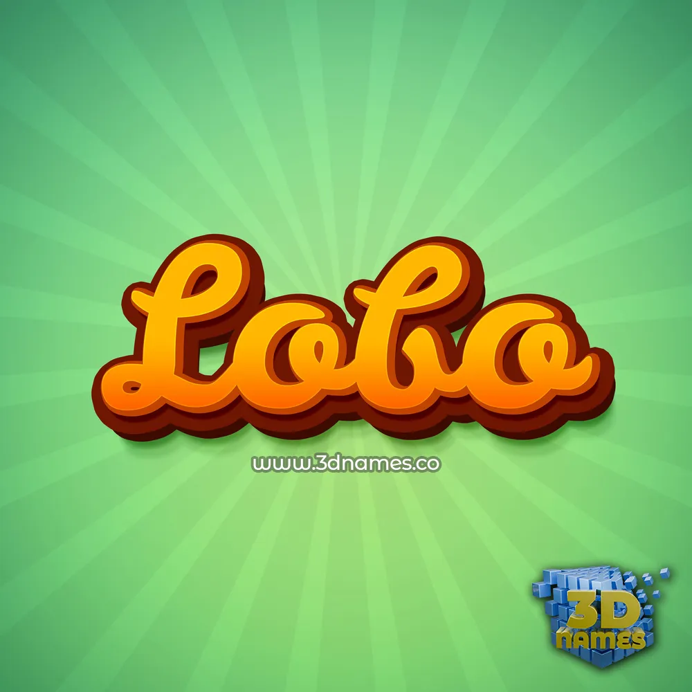 lobo in Green Rays style - 3D name wallpaper