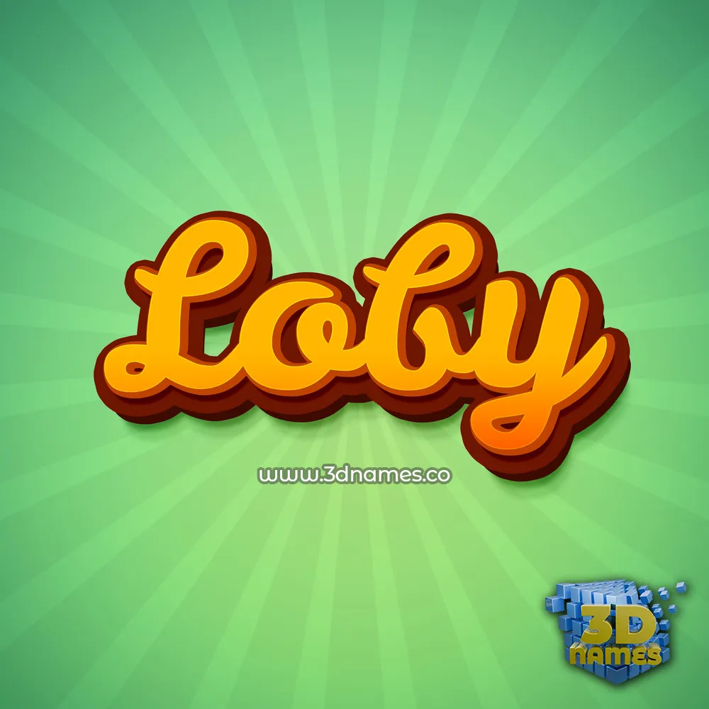 loby in Green Rays style - 3D name wallpaper