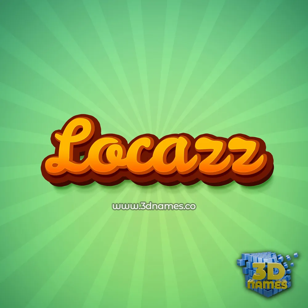 locazz in Green Rays style - 3D name wallpaper