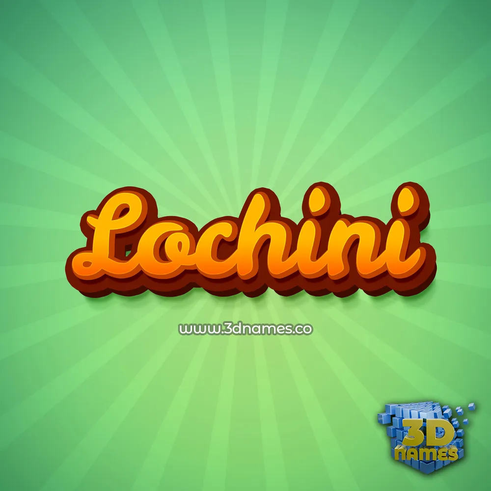 lochini in Green Rays style - 3D name wallpaper