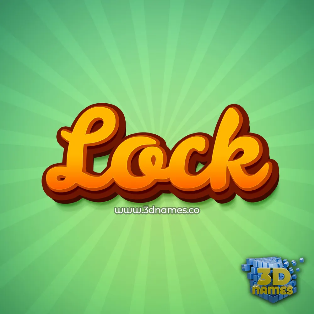 lock in Green Rays style - 3D name wallpaper