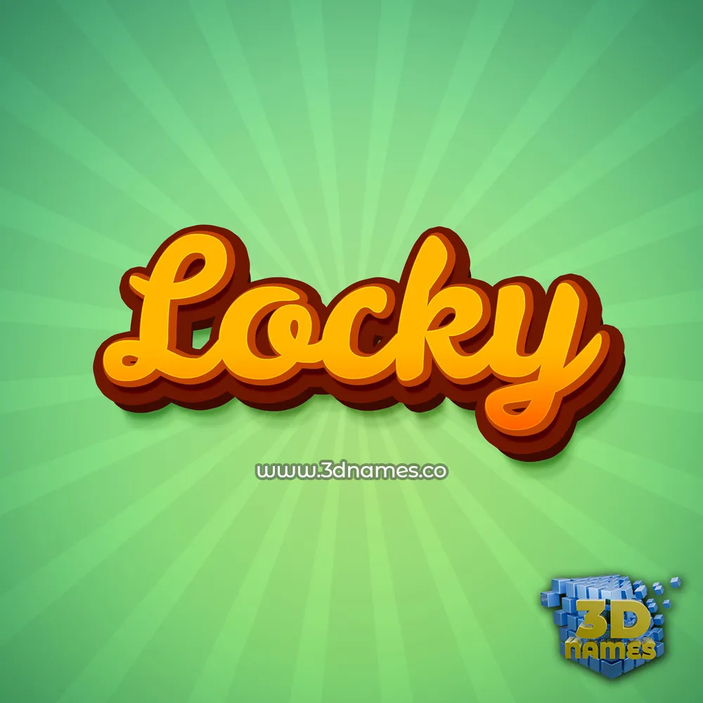 locky in Green Rays style - 3D name wallpaper