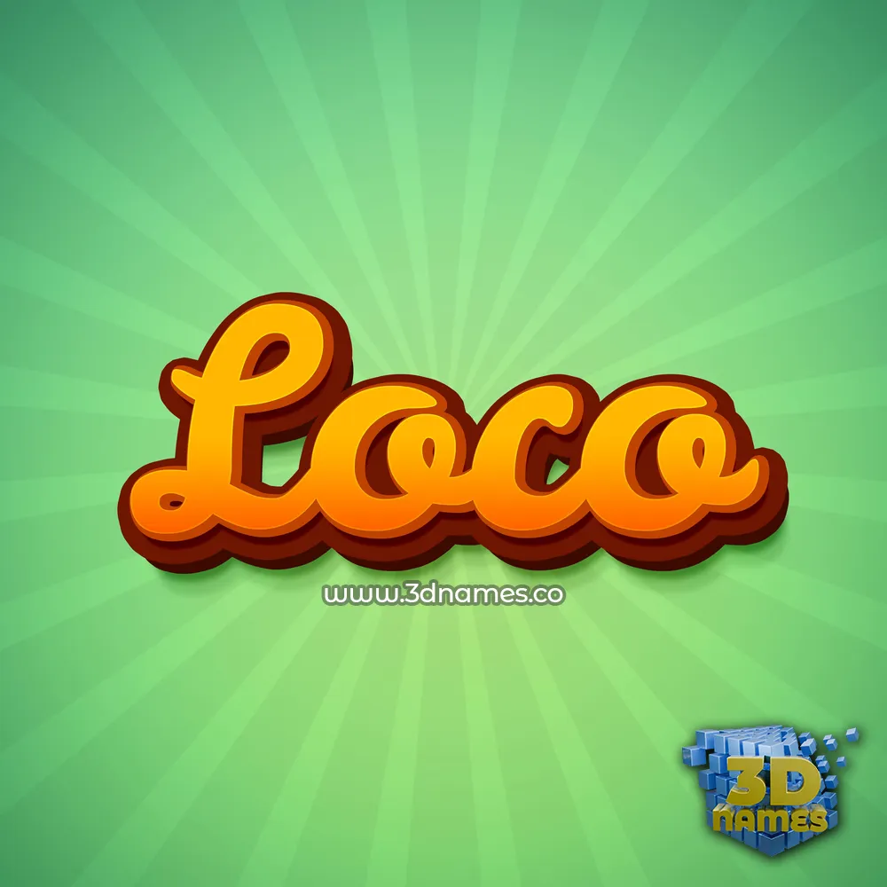 loco in Green Rays style - 3D name wallpaper