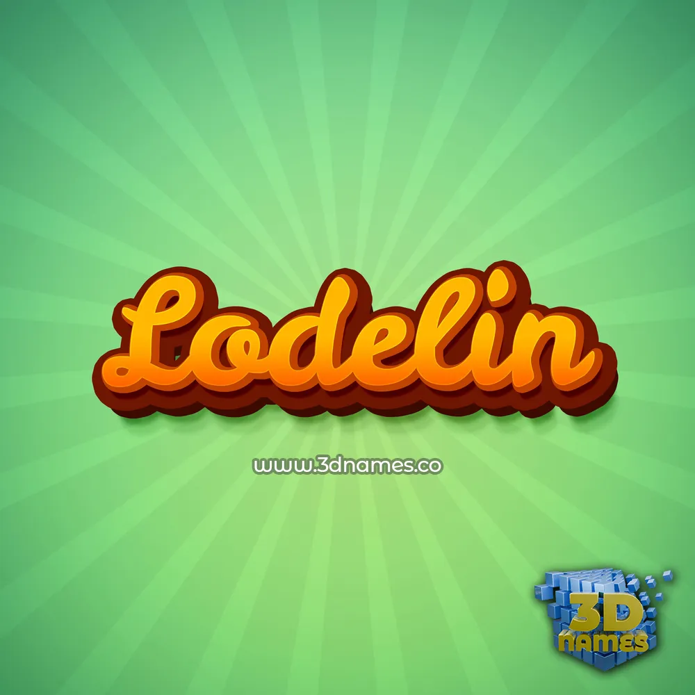 lodelin in Green Rays style - 3D name wallpaper