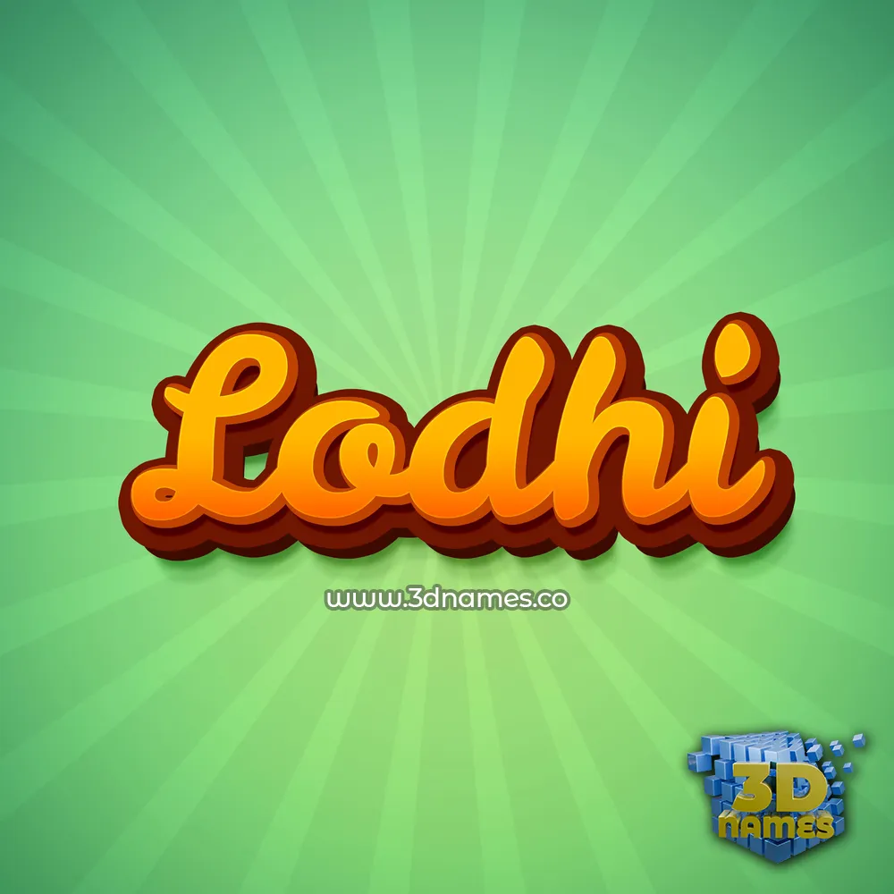 lodhi in Green Rays style - 3D name wallpaper