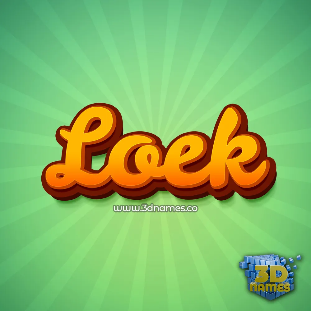 loek in Green Rays style - 3D name wallpaper