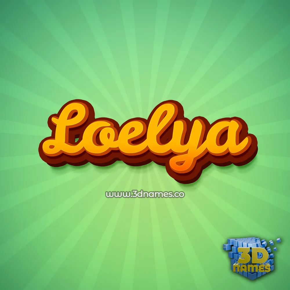 loelya in Green Rays style - 3D name wallpaper