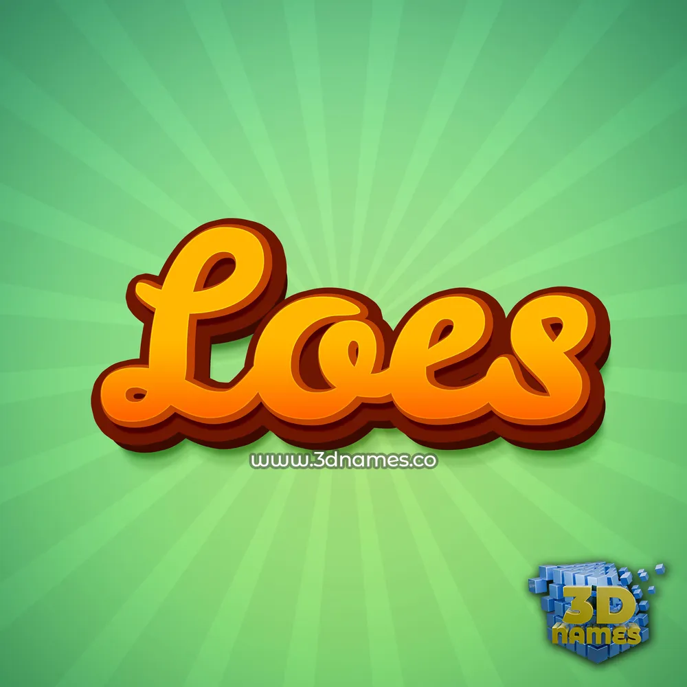 loes in Green Rays style - 3D name wallpaper