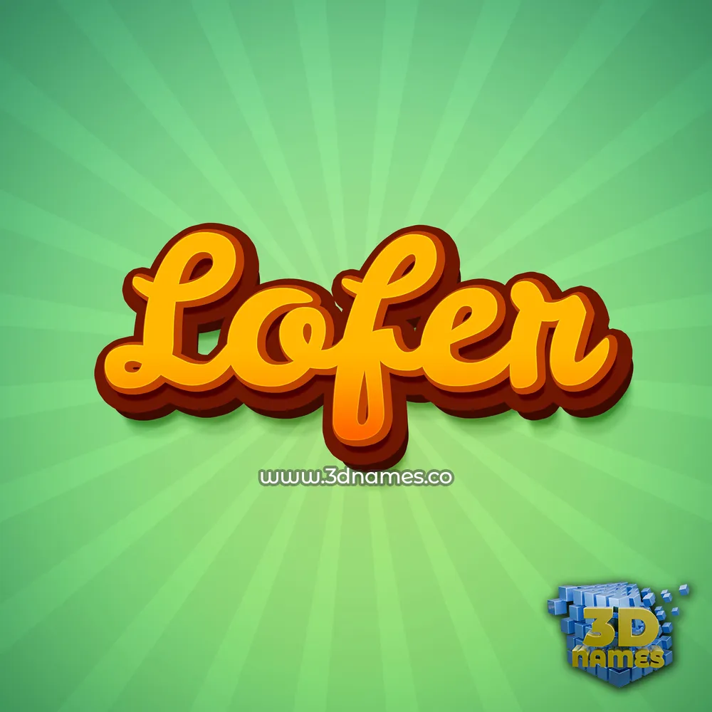 lofer in Green Rays style - 3D name wallpaper