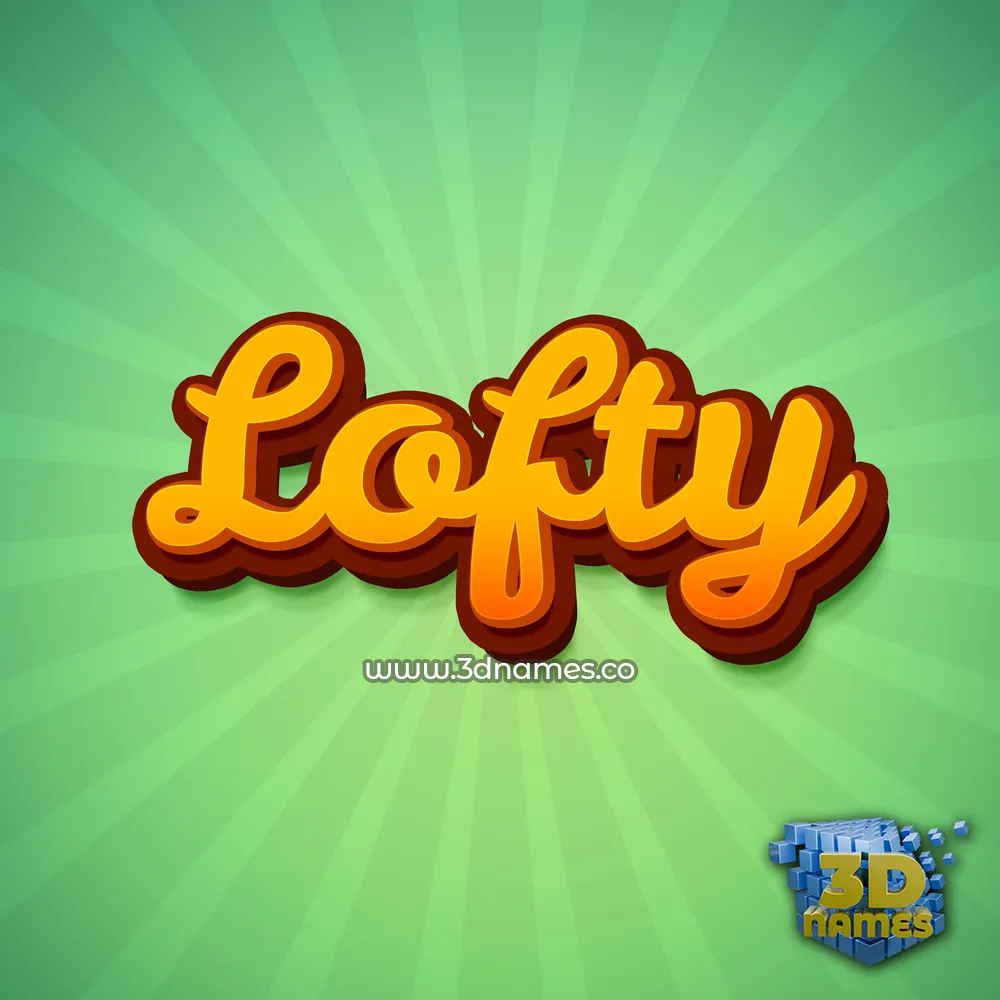 lofty in Green Rays style - 3D name wallpaper